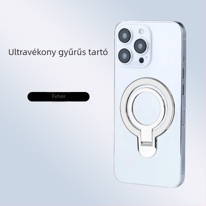 Ultra vékony gyűrűs telefon-tartó iPhone és Huawei készülékekhez — asztali és autós tartó, vezeték nélküli telefon-tartó, raktáron