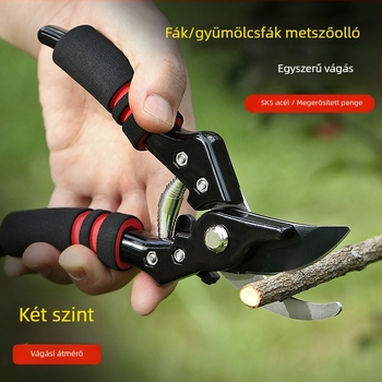 Senbo SK5 kerti metszőolló vastag ágakhoz és gyümölcsök szedéséhez – rozsdamentes acél