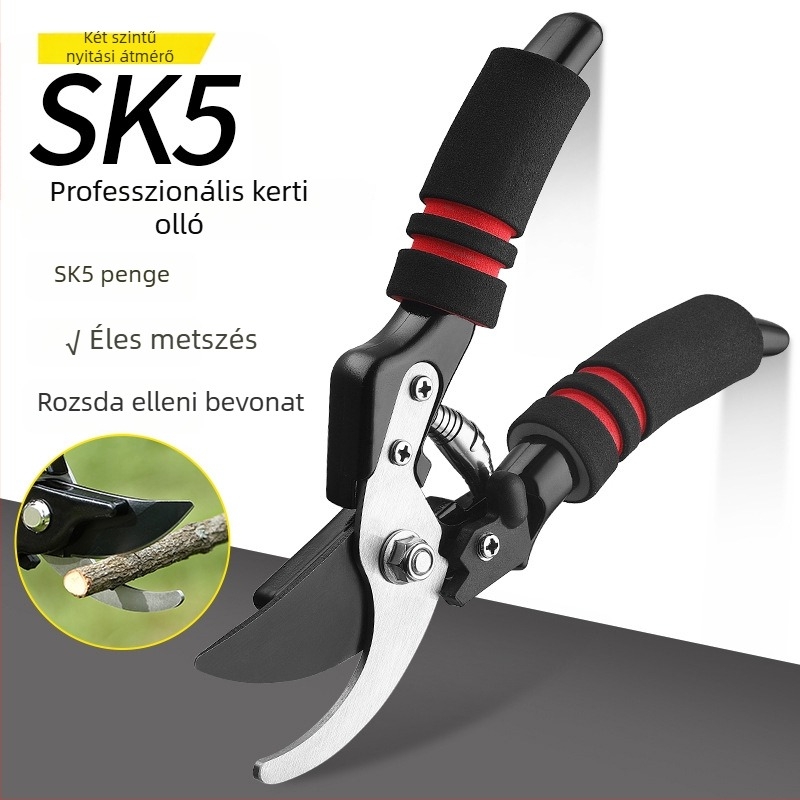 Senbo SK5 kerti metszőolló vastag ágakhoz és gyümölcsök szedéséhez – rozsdamentes acél