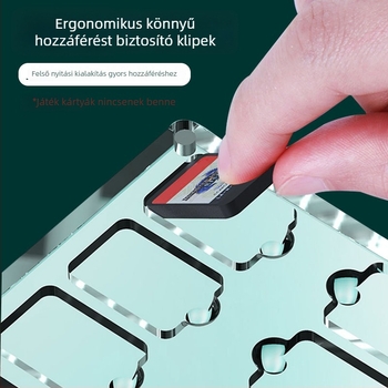 Akril Nintendo Switch játékkártya-tároló doboz, mágneses, nagy kapacitás