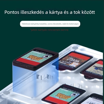 Akril Nintendo Switch játékkártya-tároló doboz, mágneses, nagy kapacitás