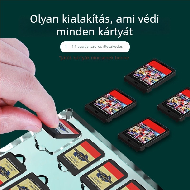 Akril Nintendo Switch játékkártya-tároló doboz, mágneses, nagy kapacitás