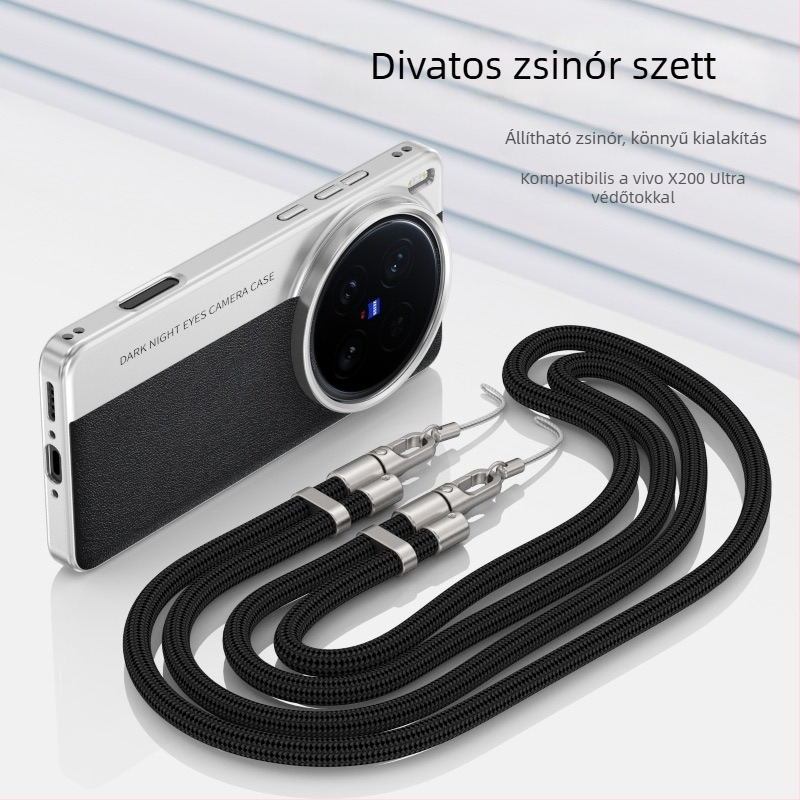 Vivo X200 Ultra bőr textúrájú kamerastílus védőtok, ütésálló (X200S/X200 Pro)