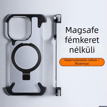 Telefon tok iPhone 14 / 14 Max fém kerettel és PC anyaggal (Anyag: Fém + PC; Stílus: Two in One, Üzleti, Retro, Nordic; Gyártás: Hot Pressing; Funkciók: ütésálló, tartó, mágneses vonzás, ujjlenyomat-mentes; Kompatibilis modellek: iPhone 14, iPhone 14 Max)