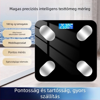 Bluetooth–os testzsírmérő, alkalmazással, Type-C töltéssel, otthoni használatra