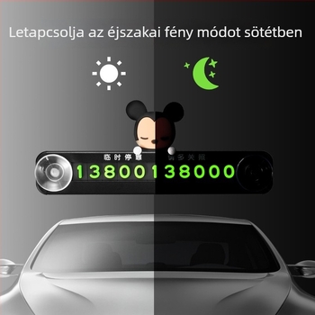 Fém ideiglenes parkolási szám-tábla mágneses rögzítéssel, modell RSC-968, testreszabás, logó nyomtatás