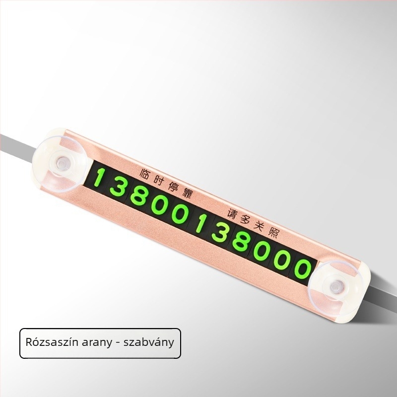 Fém ideiglenes parkolási szám-tábla mágneses rögzítéssel, modell RSC-968, testreszabás, logó nyomtatás