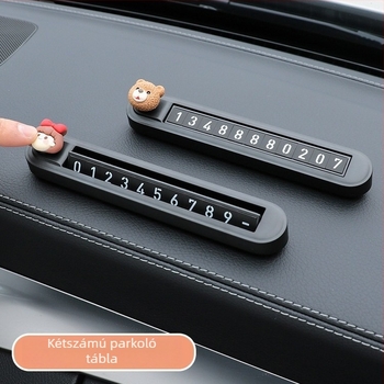 Elektronikus alumínium ötvözetből készült ideiglenes parkolási kártya, modell Flip cartoon double-number parking card