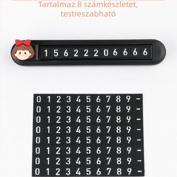 Elektronikus alumínium ötvözetből készült ideiglenes parkolási kártya, modell Flip cartoon double-number parking card