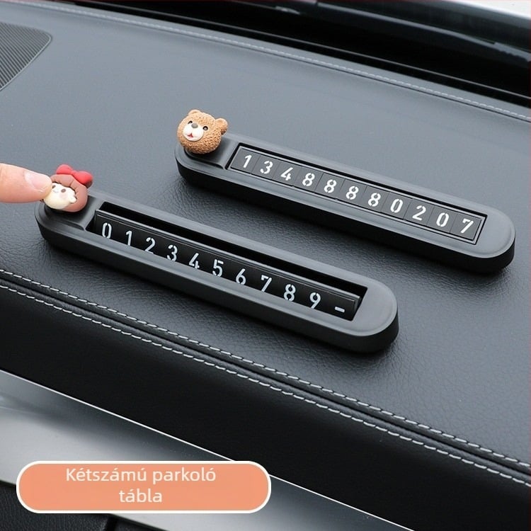 Elektronikus alumínium ötvözetből készült ideiglenes parkolási kártya, modell Flip cartoon double-number parking card