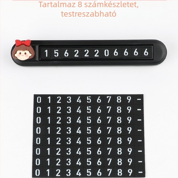 Elektronikus alumínium ötvözetből készült ideiglenes parkolási kártya, modell Flip cartoon double-number parking card