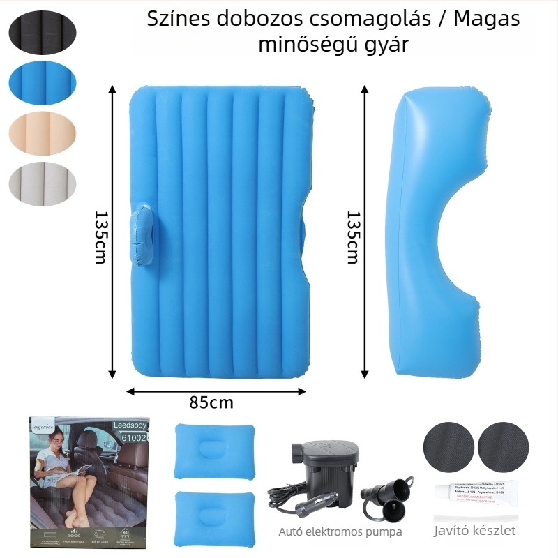 PVC flockált autóágy, kézi felfújás, utazáshoz, egy felnőtt számára, teherbírás 200 kg