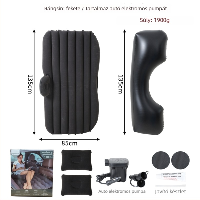 PVC flockált autóágy, kézi felfújás, utazáshoz, egy felnőtt számára, teherbírás 200 kg