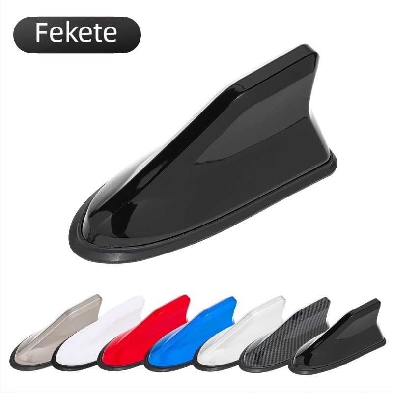 Autóantenna cápauszony formájú, ABS anyagból, MT1202 modell, univerzális kompatibilitás, dekoratív FM/AM jelantenna