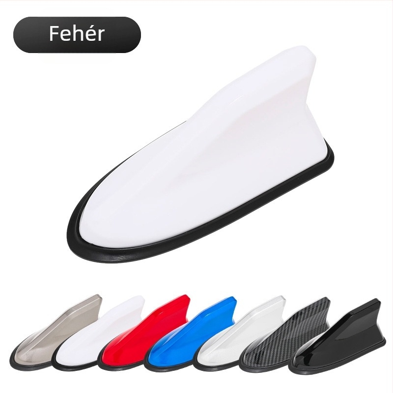 Autóantenna cápauszony formájú, ABS anyagból, MT1202 modell, univerzális kompatibilitás, dekoratív FM/AM jelantenna