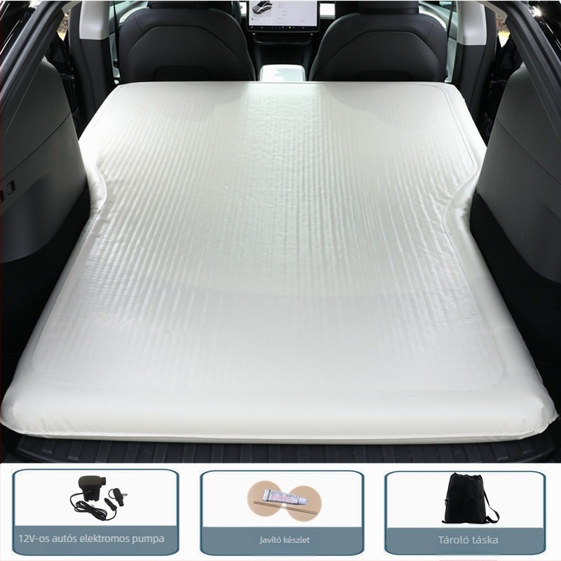 Tesla Model Y/3 autóágy – kettős használat autóban és szabadban, PVC, kézi felfújás, teherbírás 300 kg, tömeg 5,15 kg