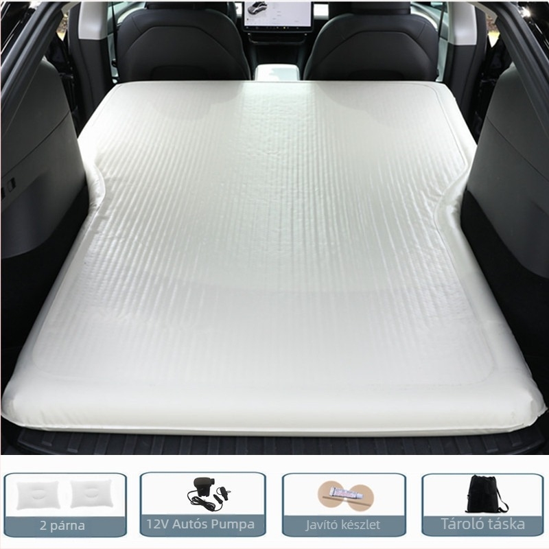 Tesla Model Y/3 autóágy – kettős használat autóban és szabadban, PVC, kézi felfújás, teherbírás 300 kg, tömeg 5,15 kg