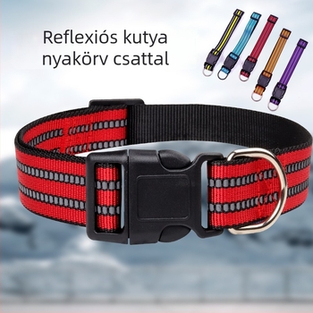 Reflektív nejlon kutyanyakörv csattal – Double Pet, Zhejiang eredetű