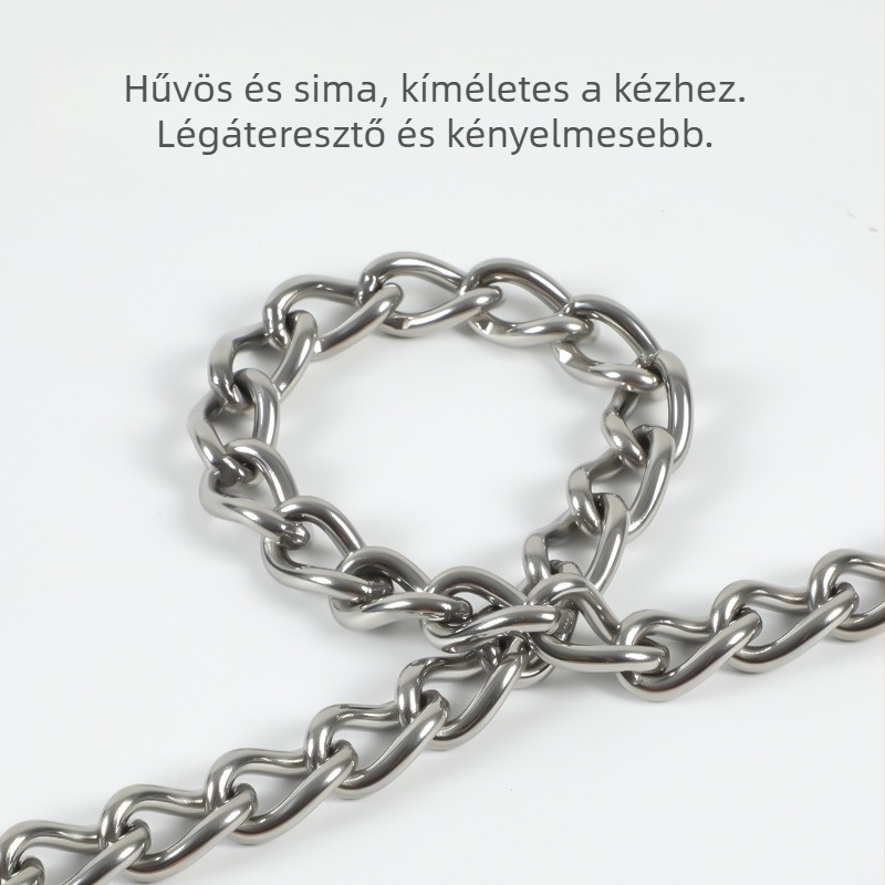 304 rozsdamentes acélból készült kutya kiképző lánc, dupla gyűrűs, P-formájú lánc, fémből készült nyakörv