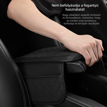 Bőr autó kartámasz emelőpárna tárolóval, kompatibilis a legtöbb modellhez