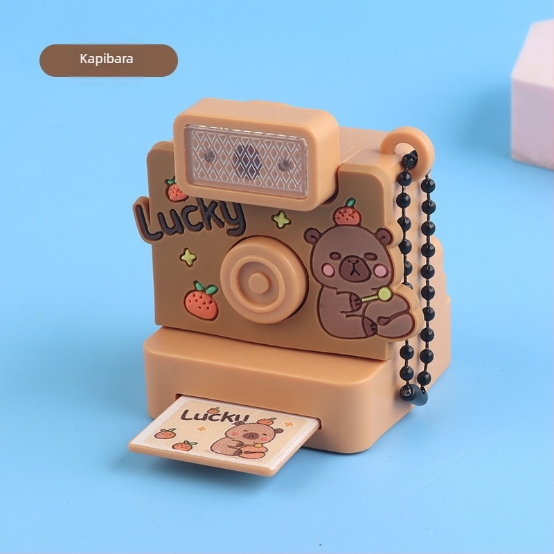 Gyerekeknek szóló világító és hangos kamera medáljáték, kulcstartó és hátizsák-dísz, műanyag, 4–6 éveseknek