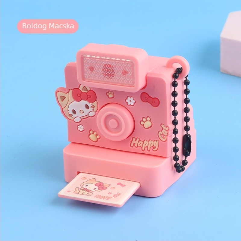 Gyerekeknek szóló világító és hangos kamera medáljáték, kulcstartó és hátizsák-dísz, műanyag, 4–6 éveseknek