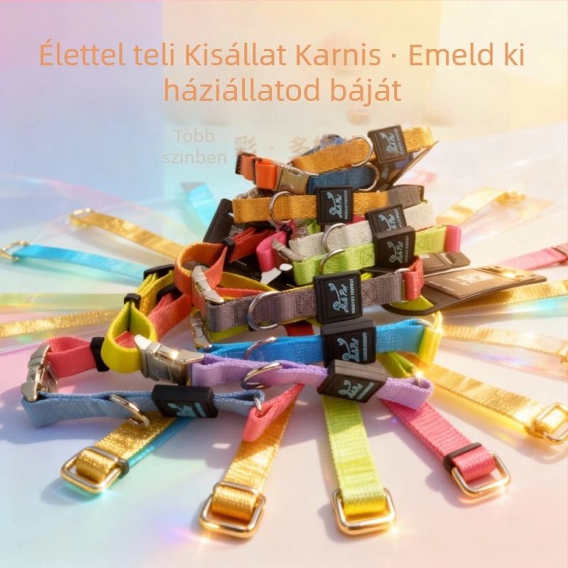 Nylon kutyanyakörv fém csattal, lazító stílus, egész éves használatra
