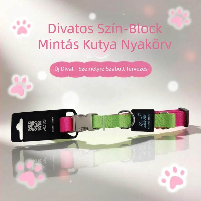 Nylon kutyanyakörv fém csattal, lazító stílus, egész éves használatra
