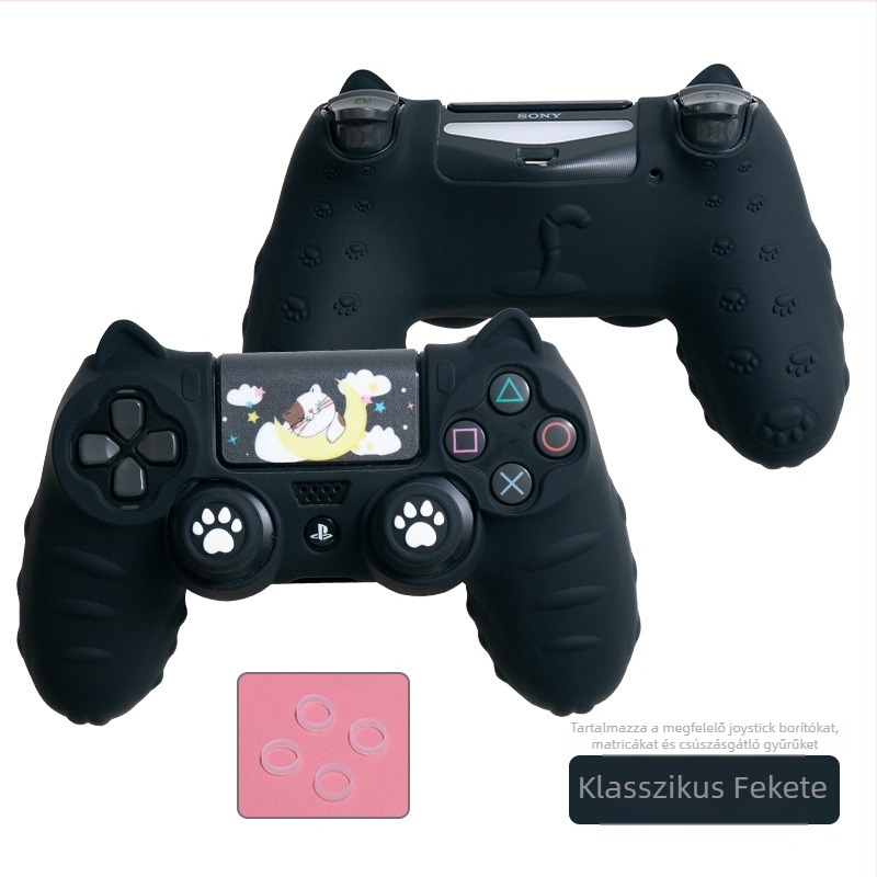 PS4-hez szilikon fogantyúvédő burkolat analóg karok sapkáival és por elleni gyűrűvel (1 csomag)