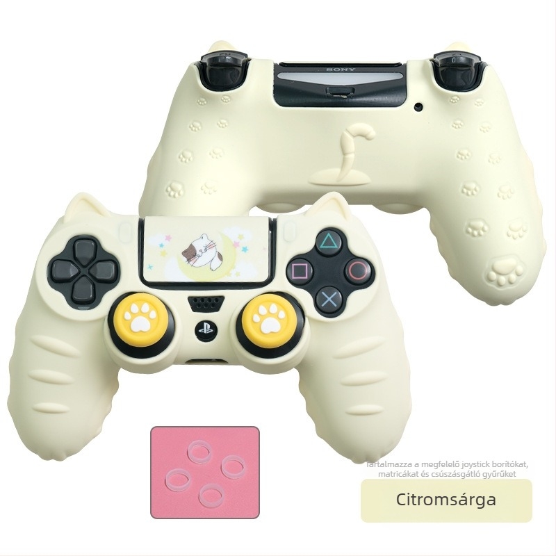 PS4-hez szilikon fogantyúvédő burkolat analóg karok sapkáival és por elleni gyűrűvel (1 csomag)