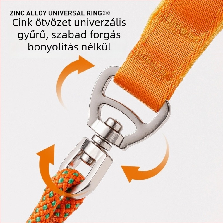 Kibővíthető kutyapóráz robbanásbiztos csomóval — vontatóöv edzéshez és sétákhoz