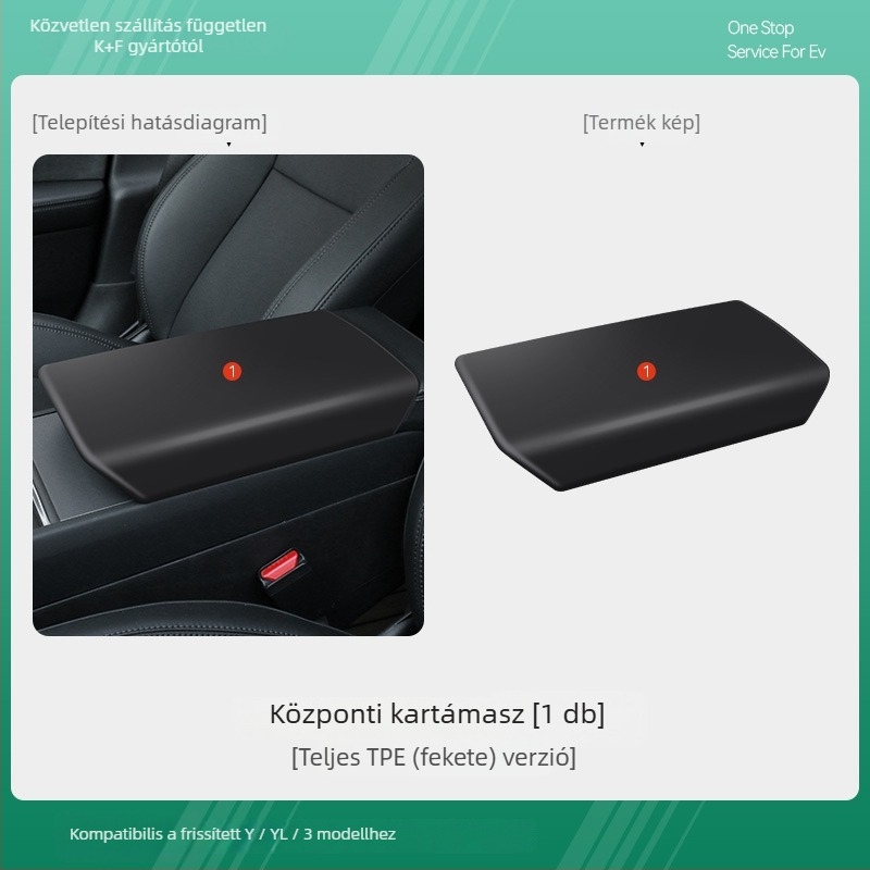 Gumiból készült kartámaszfedél Tesla Model Y és Model 3 számára – védő burkolat