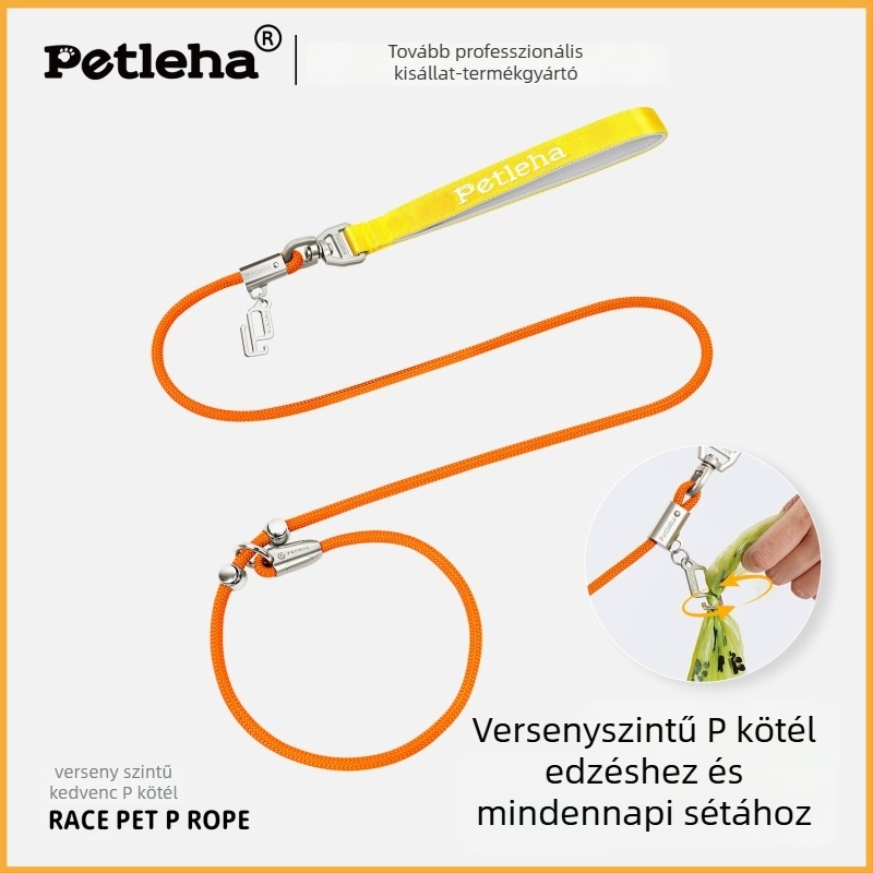 Integrált kutya póráz és nyakörv, poliészter, nem visszahúzható, nagy- és kiskutyáknak megfelelő, modell L9