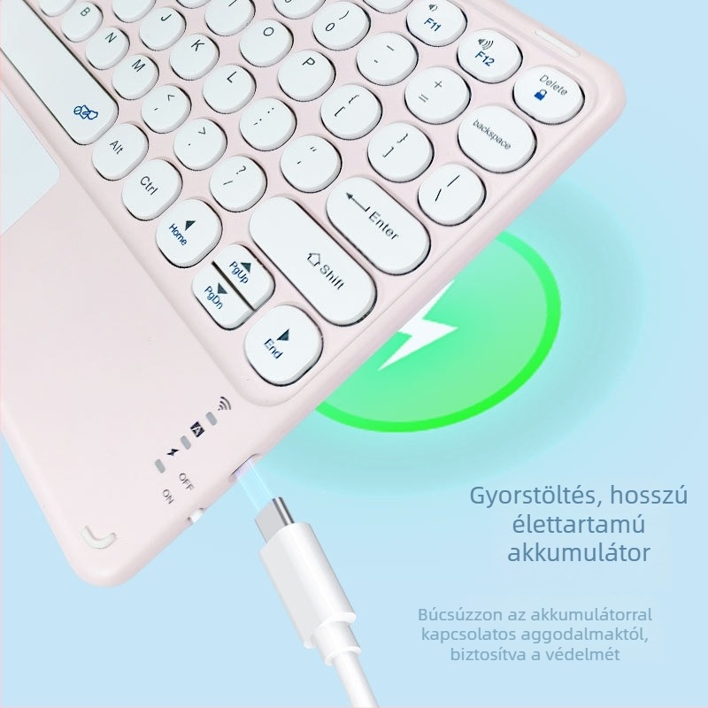 Bluetooth táblagép billentyűzet 9,7–11 hüvelyk, hangtalan, vezeték nélküli, ergonómikus