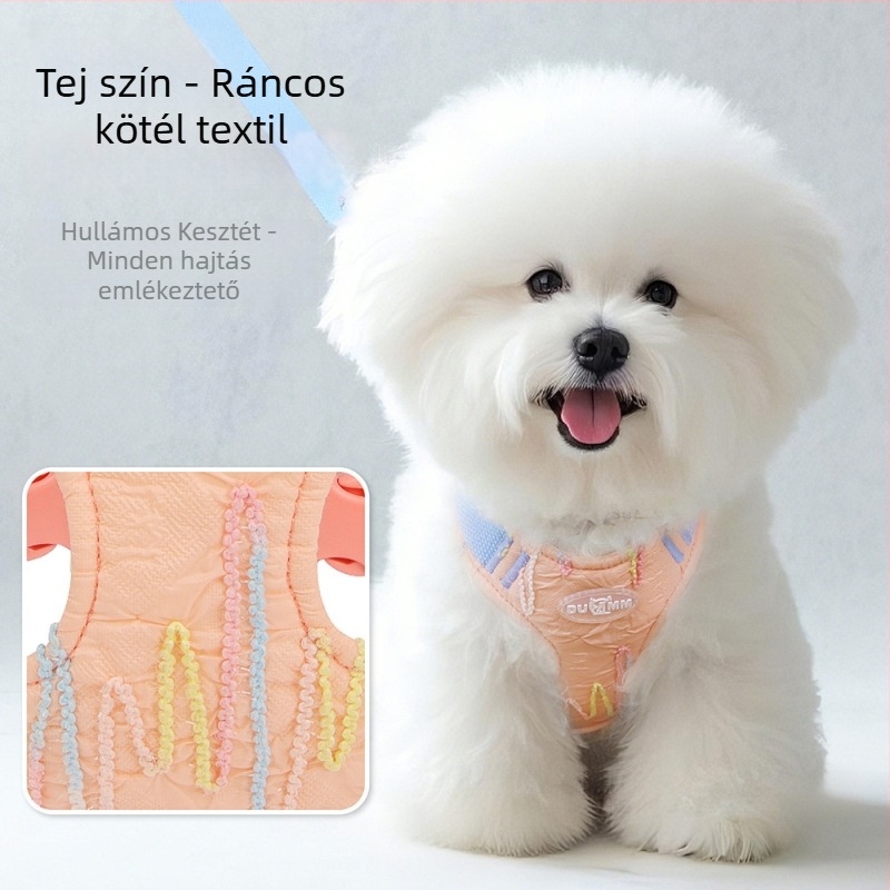 Duomao textil kutya hám, mellény-stílusú, beépített hátizsákkal
