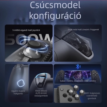 GameSir G8+ vezeték nélküli játékkontroller Bluetooth-kapcsolattal, USB-C interfésszel, rezgés funkcióval, PC-hez, Switch-hez és mobil eszközökhöz