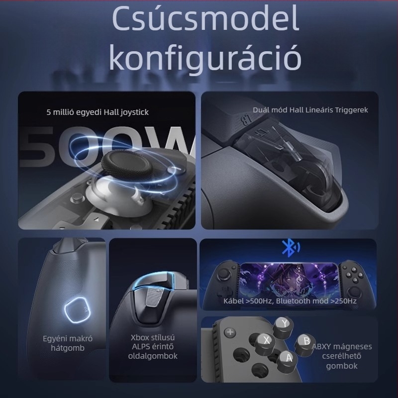 GameSir G8+ vezeték nélküli játékkontroller Bluetooth-kapcsolattal, USB-C interfésszel, rezgés funkcióval, PC-hez, Switch-hez és mobil eszközökhöz