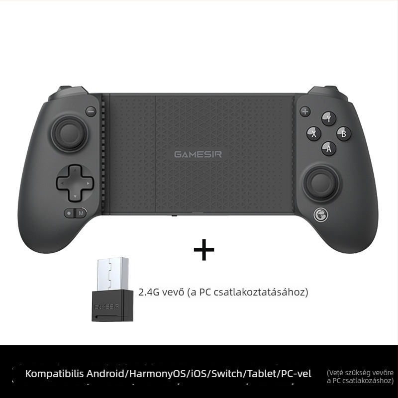 GameSir G8+ vezeték nélküli játékkontroller Bluetooth-kapcsolattal, USB-C interfésszel, rezgés funkcióval, PC-hez, Switch-hez és mobil eszközökhöz