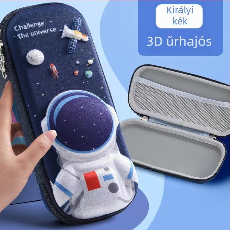 Általános iskolás tolltartó – 3D cartoon design, uniszex, poliészter, lélegző, vízálló