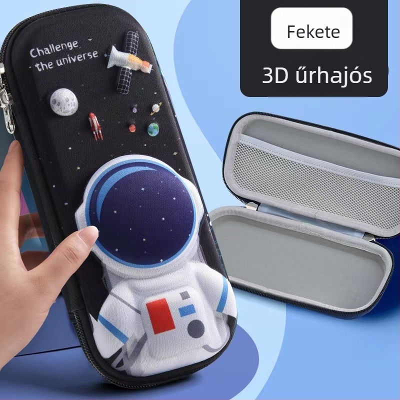 Általános iskolás tolltartó – 3D cartoon design, uniszex, poliészter, lélegző, vízálló