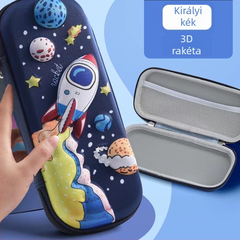 Általános iskolás tolltartó – 3D cartoon design, uniszex, poliészter, lélegző, vízálló