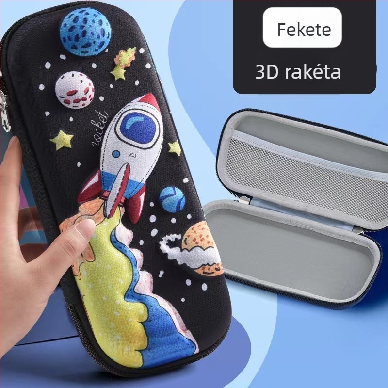 Általános iskolás tolltartó – 3D cartoon design, uniszex, poliészter, lélegző, vízálló