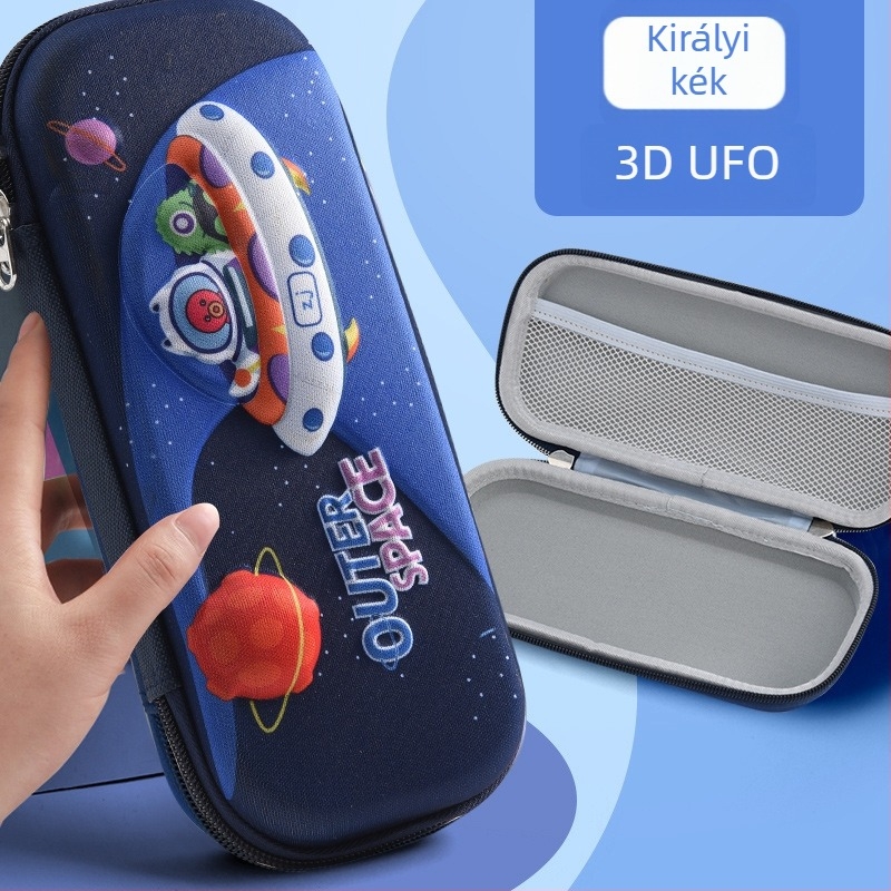 Általános iskolás tolltartó – 3D cartoon design, uniszex, poliészter, lélegző, vízálló