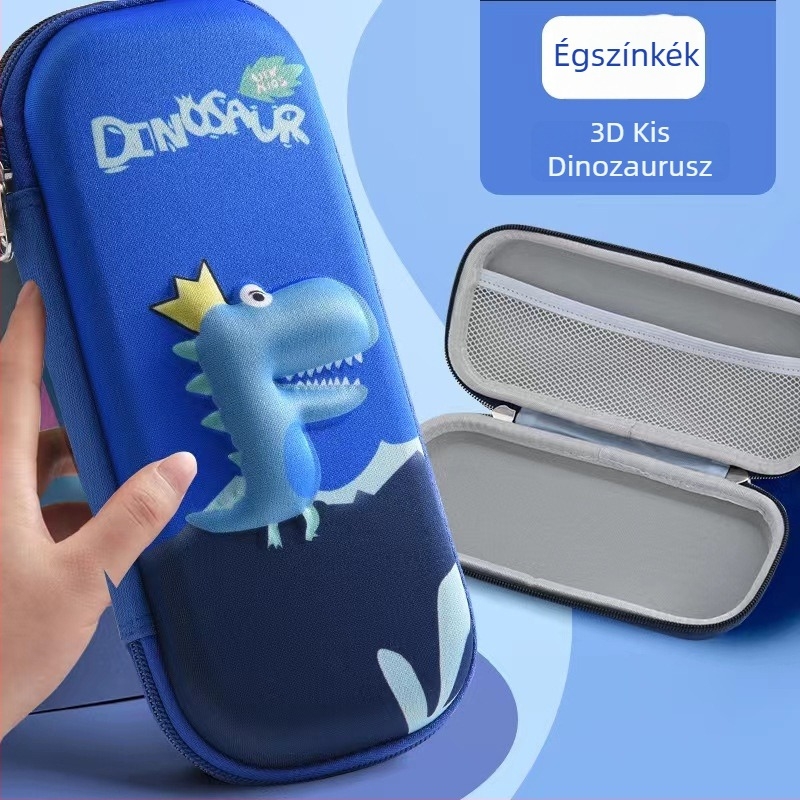Általános iskolás tolltartó – 3D cartoon design, uniszex, poliészter, lélegző, vízálló