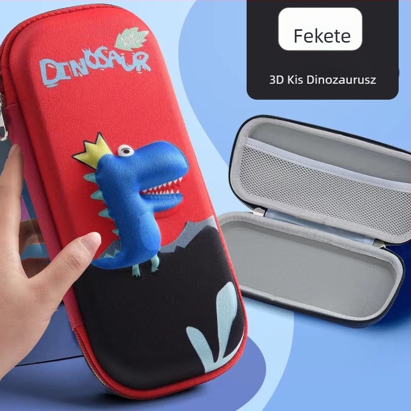 Általános iskolás tolltartó – 3D cartoon design, uniszex, poliészter, lélegző, vízálló