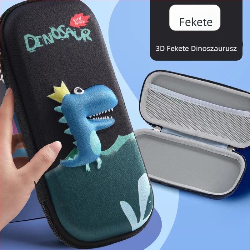Általános iskolás tolltartó – 3D cartoon design, uniszex, poliészter, lélegző, vízálló