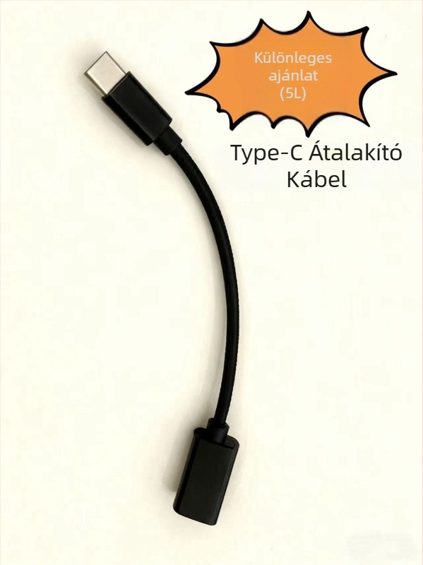 OTG fém kábeles adapter Type-C-hez: USB 2.0, HDMI és OTG, nylon szövésű, 200W max