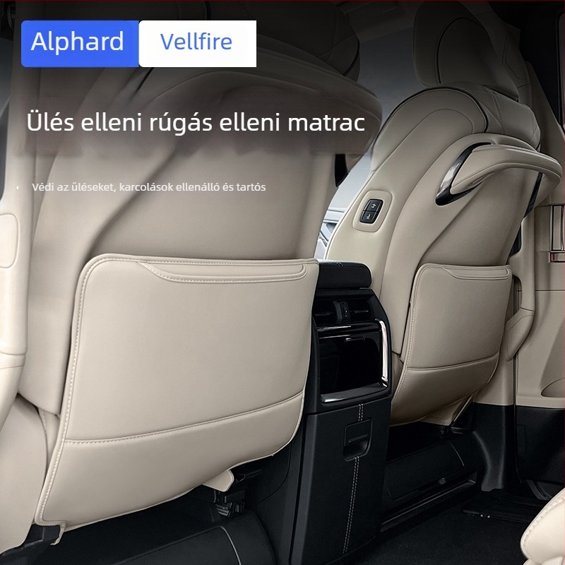 Bőr autóülés hátsó védő, karcolásmentes; kompatibil Alphard és Vellfire 40 sorozat.