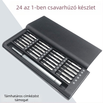 24-az-1-ben csavarhúzó készlet elektronikai eszközökhöz — kereszthorny fej, króm-vanádium acél, 3 mm bitek, metrikus formátum