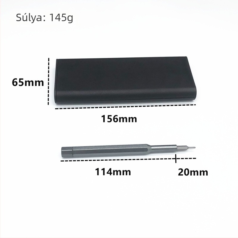 24-az-1-ben csavarhúzó készlet elektronikai eszközökhöz — kereszthorny fej, króm-vanádium acél, 3 mm bitek, metrikus formátum